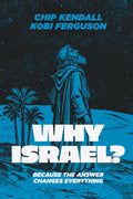 Book cover of 'Why Israel?' by Chip Kendall and Kobi Ferguson with a silhouette of a man and palm trees.